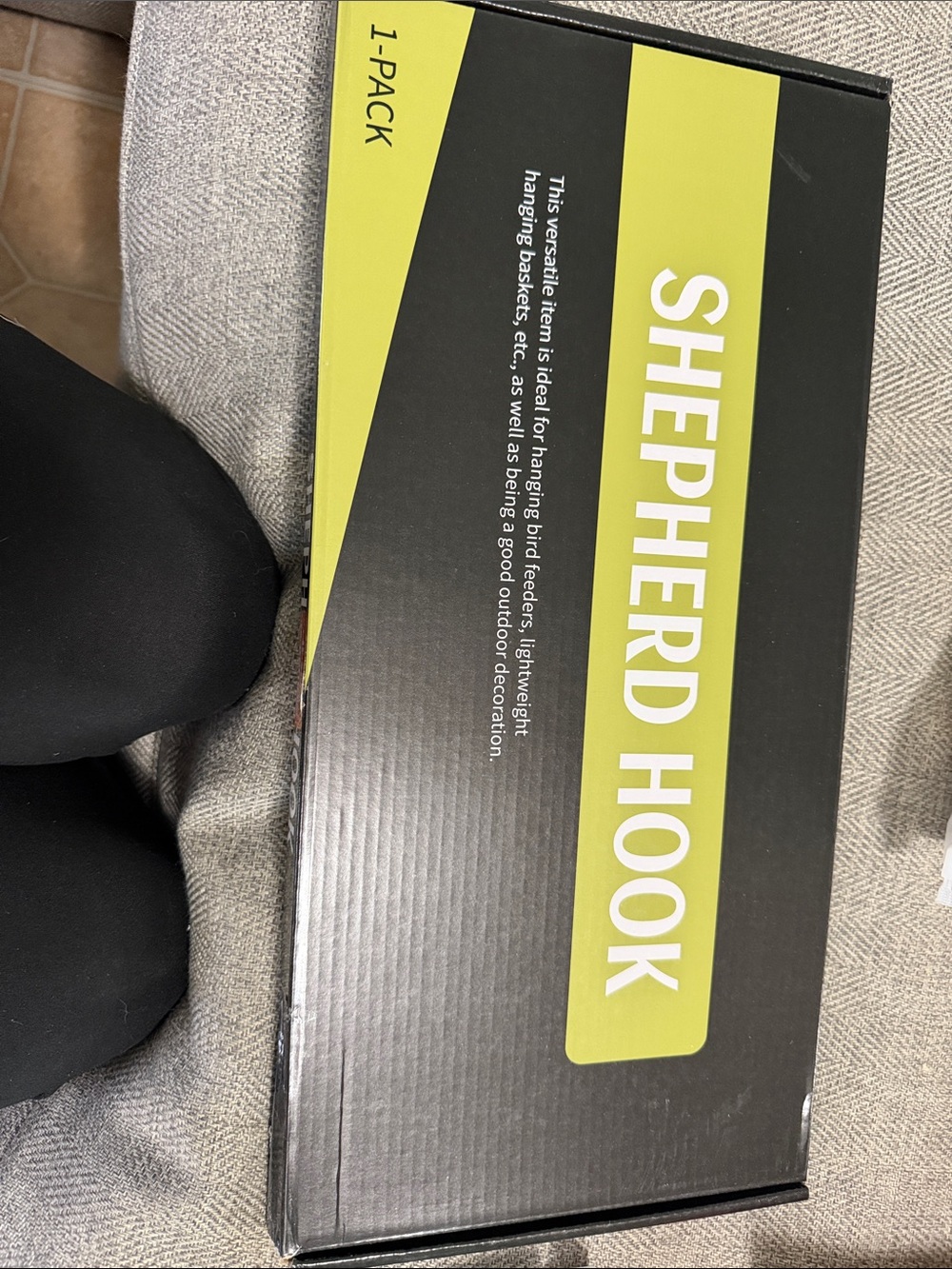 Shepherd Hook Garden Stake - Black and Lime Green Packaging. 3 of these for $20